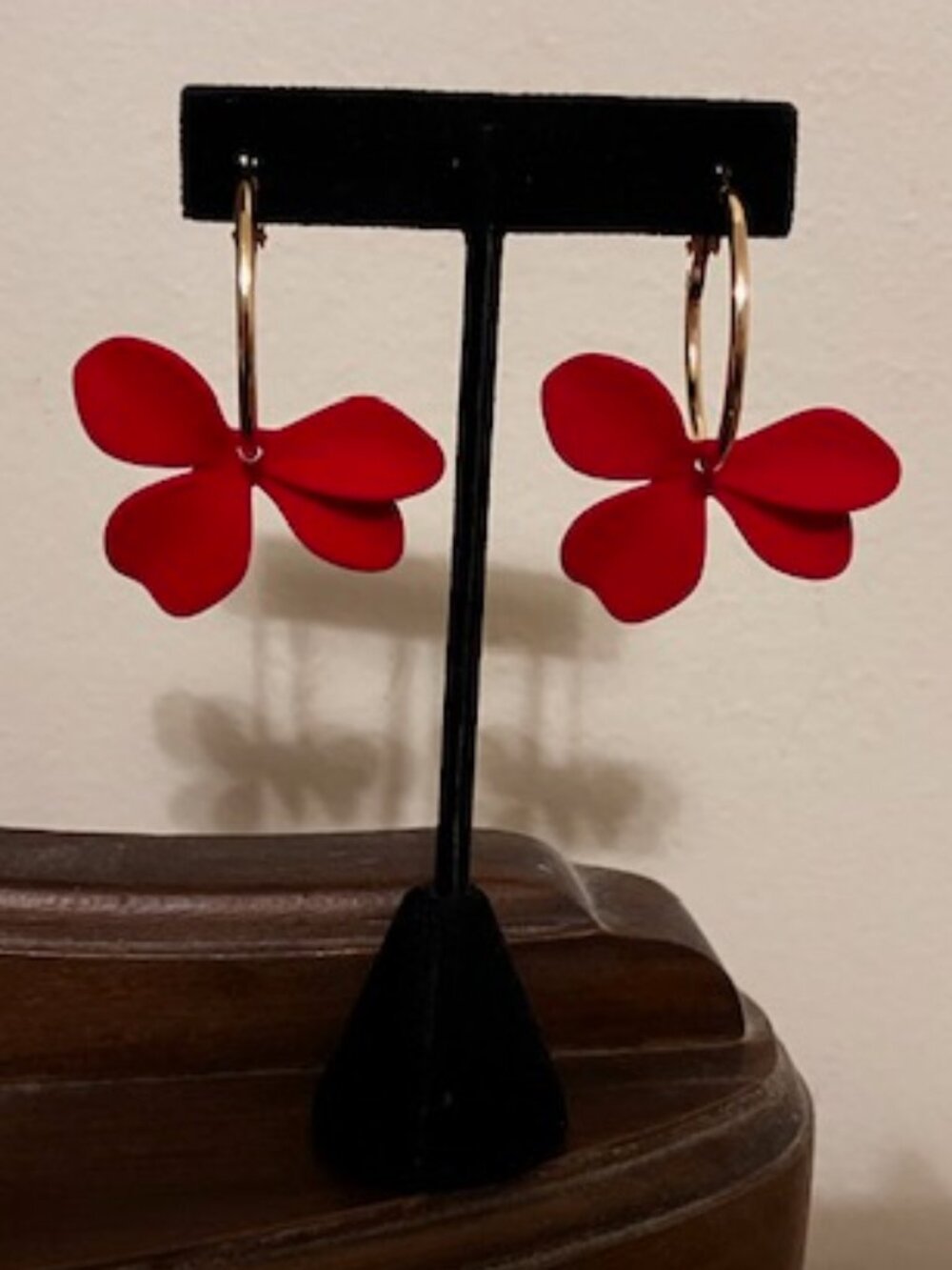 Blood Red Petal Earrings
